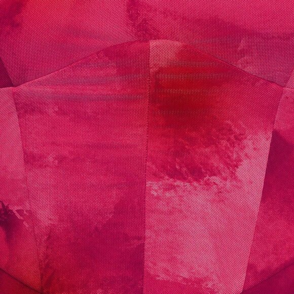 Hot Pink Sexy Women's Tie Dye Draped Ruffle Tube Dress - Picture 6 of 7